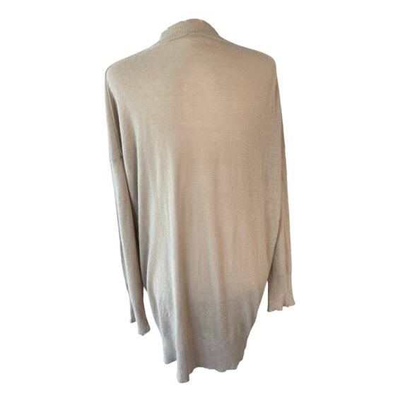 Prive 45 Cashmere? V Neck Sweater Large Tan Thrashed Designer Luxury Grunge Cozy - Picture 2 of 16